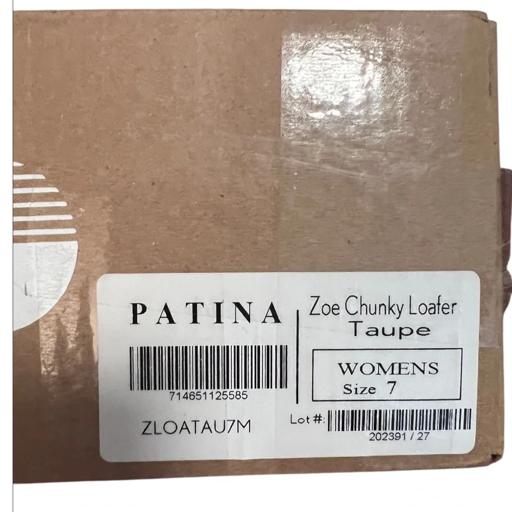 New In Box. Portland Leather Patina Zoe Chunky Loafer in Taupe suede.  Size 7 - Picture 6 of 8